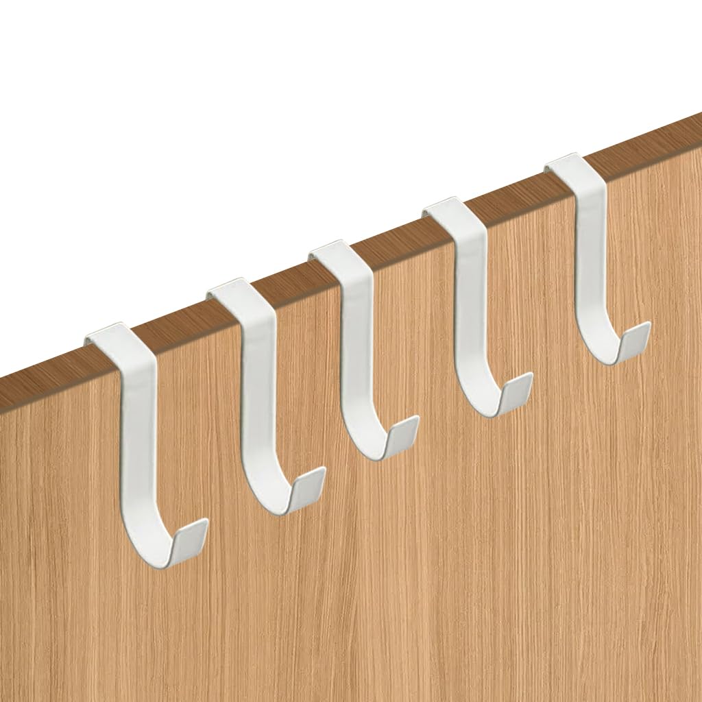 HASTHIP 5pcs Hooks for Door Back White Metal Over-the-door Hooks Cabinet Door Hooks Bag Hanging Hooks Multipurpose Over-the-door Hook for Entryway, Office, Cabinet, Kitchen, Bathroom HASTHIP 5pcs Hooks for Door Back White Metal Over-the-door Hooks Cabinet Door Hooks Bag Hanging Hooks Multipurpose Over-the-door Hook for Entryway, Office, Cabinet, Kitchen, Bathroom